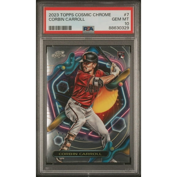 Graded 2023 Topps Cosmic Chrome Corbin Carroll #7 Rookie RC Baseball Card PSA 10 Gem Mint