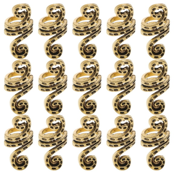 LOLIPPYY 20Pcs Dreadlock Supply Golden Hair Jewels for Braids Daily Use Women