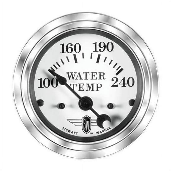 Stewart Warner 82477 Wings Electric Water Temp Gauge, White