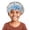 Sky Blue, variant on OOOUM Silky Kids Satin Bonnet For Girls Floral Print Bow Knot Sleep Cap Nighttime Hair Care Hair Wrap Yellow