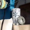 thumbnail image 3 of 20oz Tumblers Blue Christmas Snowflake Pattern Stainless Steel Vacuum Insulated Double Wall Travel Tumbler Cups Mug with Lid and Straw,Cleaning Brush for Cold & Hot Drinks, 3 of 7