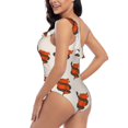 thumbnail image 6 of Balery Snake Around Heart One Shoulder Swimsuits for Women Ruffle Swimsuits Tummy Control One Shoulder Bathing Suits-Large, 6 of 8