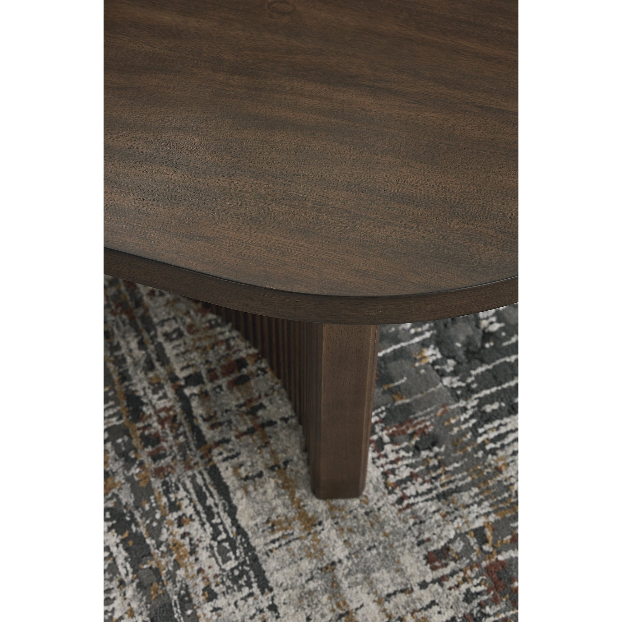 Signature Design by Ashley Korestone Mid-Century Oval Coffee Table, Dark Brown