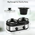 thumbnail image 3 of Superjoe Dual Pot Slow Cooker 2x1.25 qt Food Warmer with Adjustable Temp Slow Cooker Buffet Server Stainless Steel, 3 of 8
