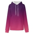 thumbnail image 4 of Womens Tops Plus Size Long Sleeve Button Hoodies Printed Pocket Casual Sweatershirt Hot Pink 2XL, 4 of 5