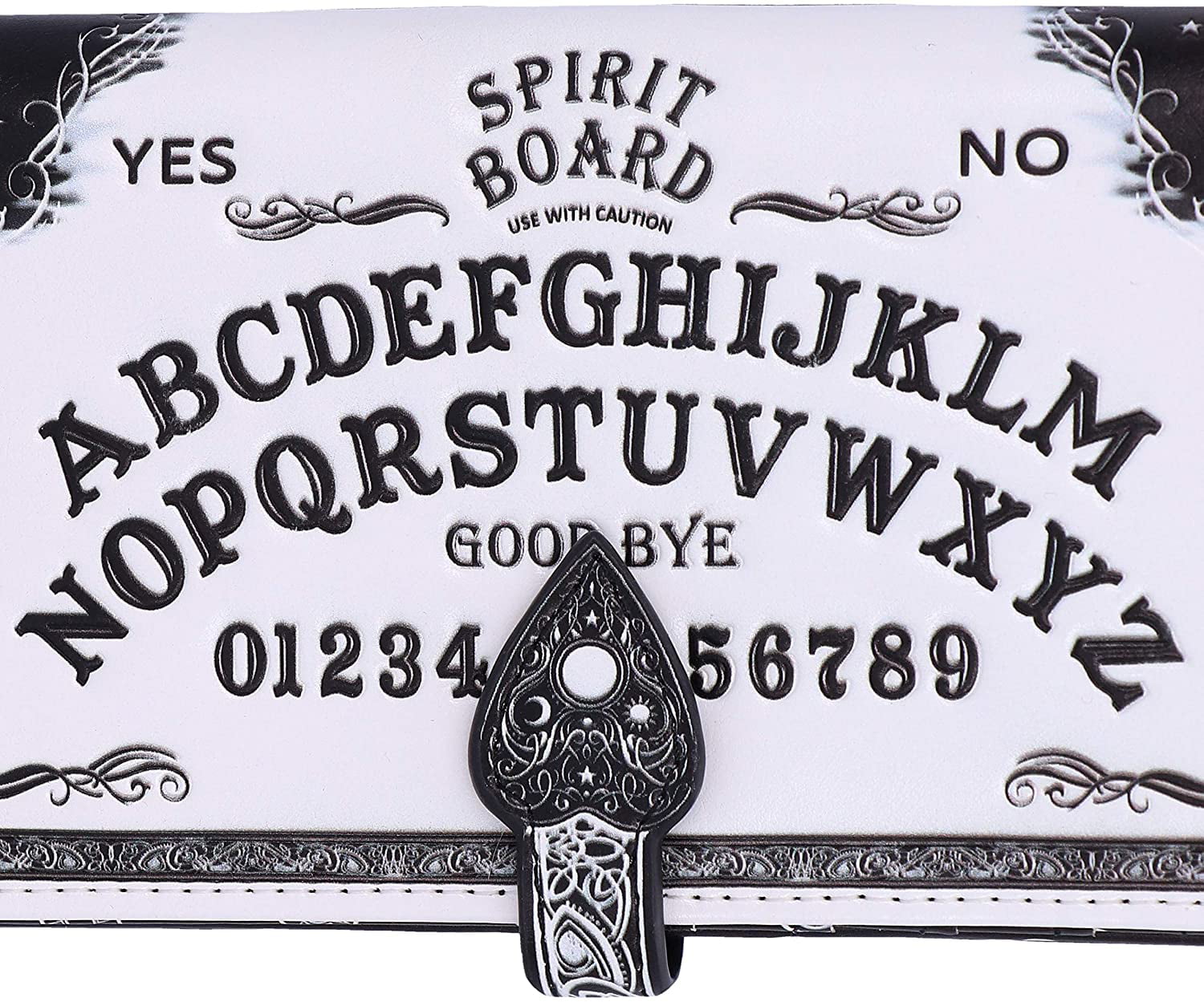 18.5cm Nemesis Now White Spirit Board Embossed Ouija Purse