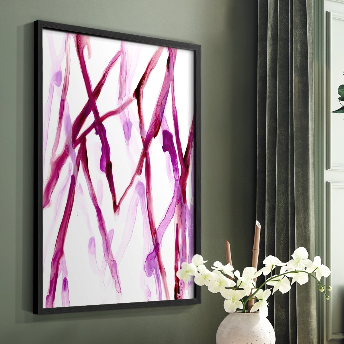 Runnel XV in Black Solid Wood 22 x 28 Framed Print