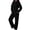 Black, variant on Zynoxe Womens Sweatsuits 2 Piece Set Comfy Drawstring Cropped Hooded Sweatshirt & Elastic Waist Jogger Pants Suit Casual Solid Color Tracksuit Set Fashion Lounge Sets for Women with Pockets S