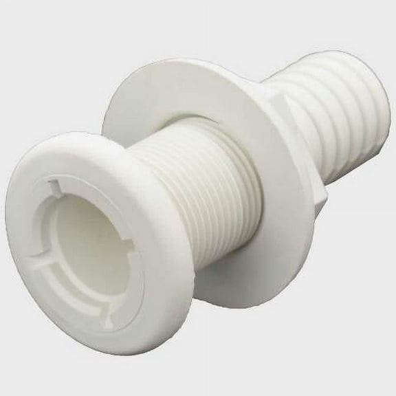 Bass Cat Boat Thru Hull | 1 1/8 Inch OD White Plastic