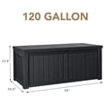 thumbnail image 2 of KWUXIN 120 Gallon Resin Deck Box Waterproof Indoor Outdoor Storage Box Lockable Large Storage Container for Patio Furniture Cushions and Garden Tools, 2 of 4