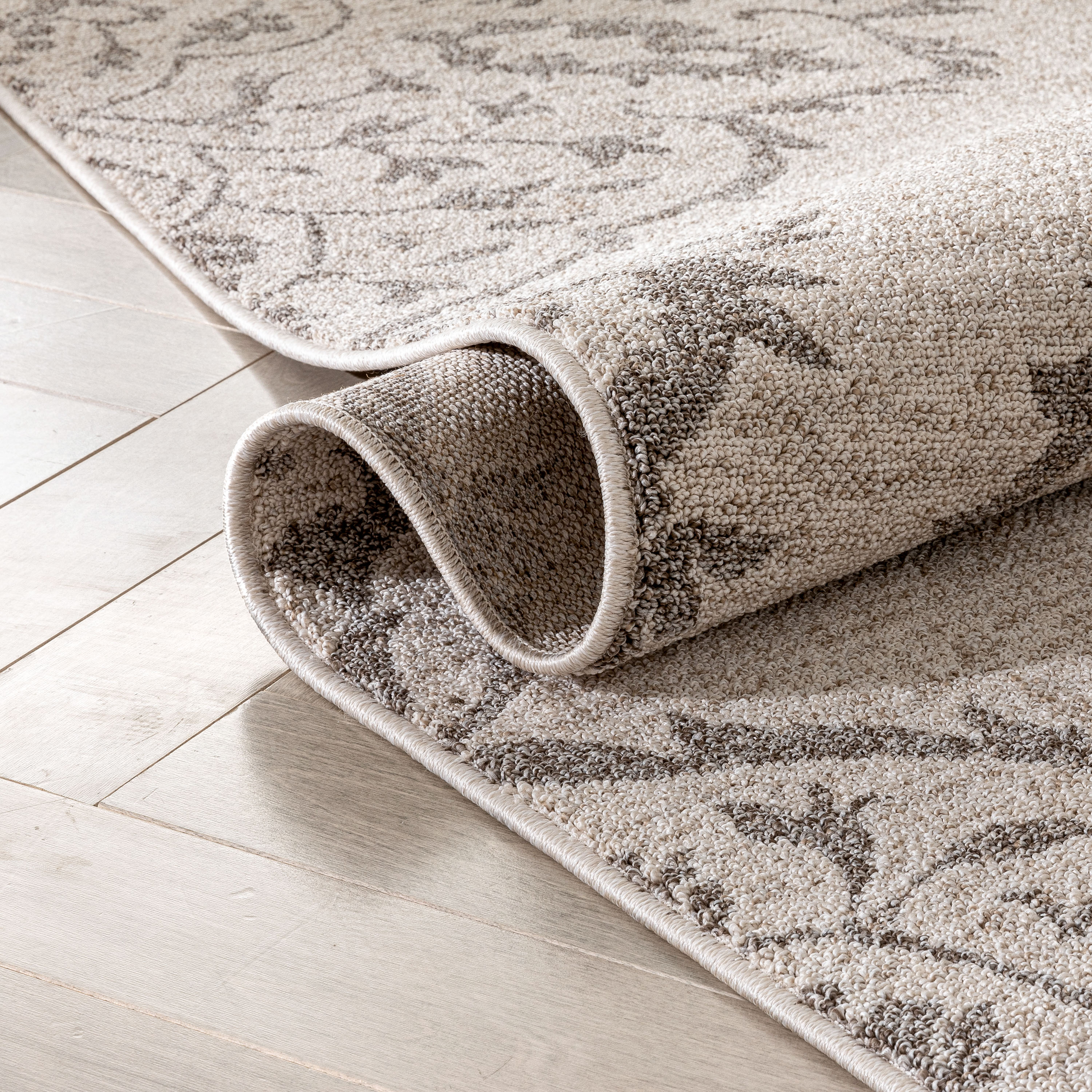 Well Woven Loop-De-Loop Mara Floral Botanical Pattern Brown Beige Kilim-Style 2'3" x 7'3" Runner Area Rug