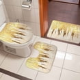 thumbnail image 4 of Abstract Gold Bath Mat 3 Piece Bathroom Rug Set, Modern Brush Luxury Strokes Artwork Non Slip Bath Rug Contour Mat and Toilet Lid Cover, Absorbent Shower Mats Soft Bath Rugs and Mats Sets, 4 of 8