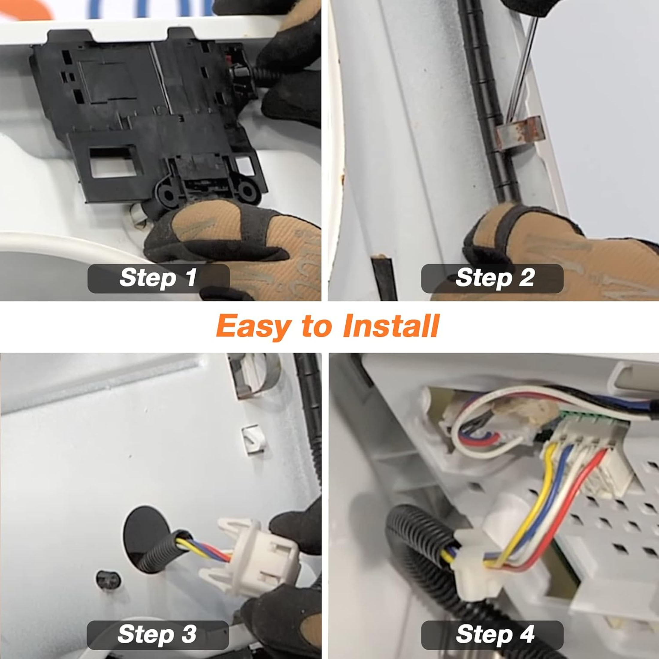 Washer Lid Lock Latch Switch Assembly & Lid Strike W10404050 W10238287 W10240513 Fit for Whirlpool Kenmore Cabrio Maytag Amana Washing Machine Replace AP5263307 W10744659 PS349762