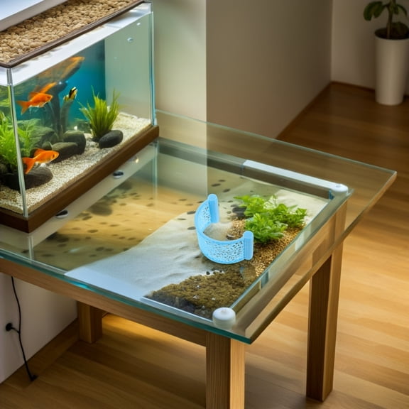 LOLIPPYY Plastic Sky-Blue Floating Betta Bed for Aquarium Ledge Decor