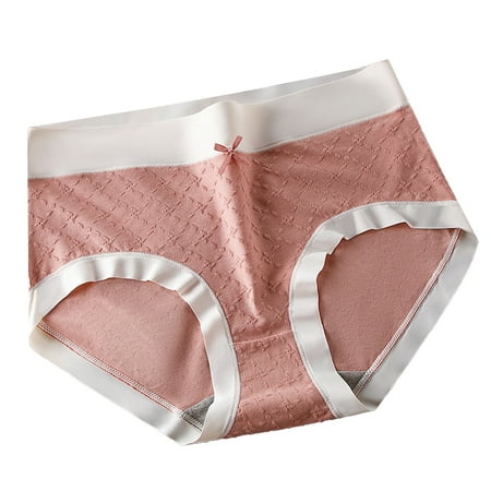 SNOWSONG Plus Size PantiesClearance! Seamless Underwear Womens Mid-rise Floral Underwear Cotton Breathable Triangles with Hip Wrap Womens Underwear Cotton Panties for Women Pink XL