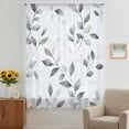 thumbnail image 3 of Gray Leaves Sheer Curtains 63 Inches Long, Spring Rustic Branches Botanical Light Filering Curtains, Breathable Simi Curtain Privacy Drapes for Living Room Bedroom Lightweight Window Treatment, 3 of 9