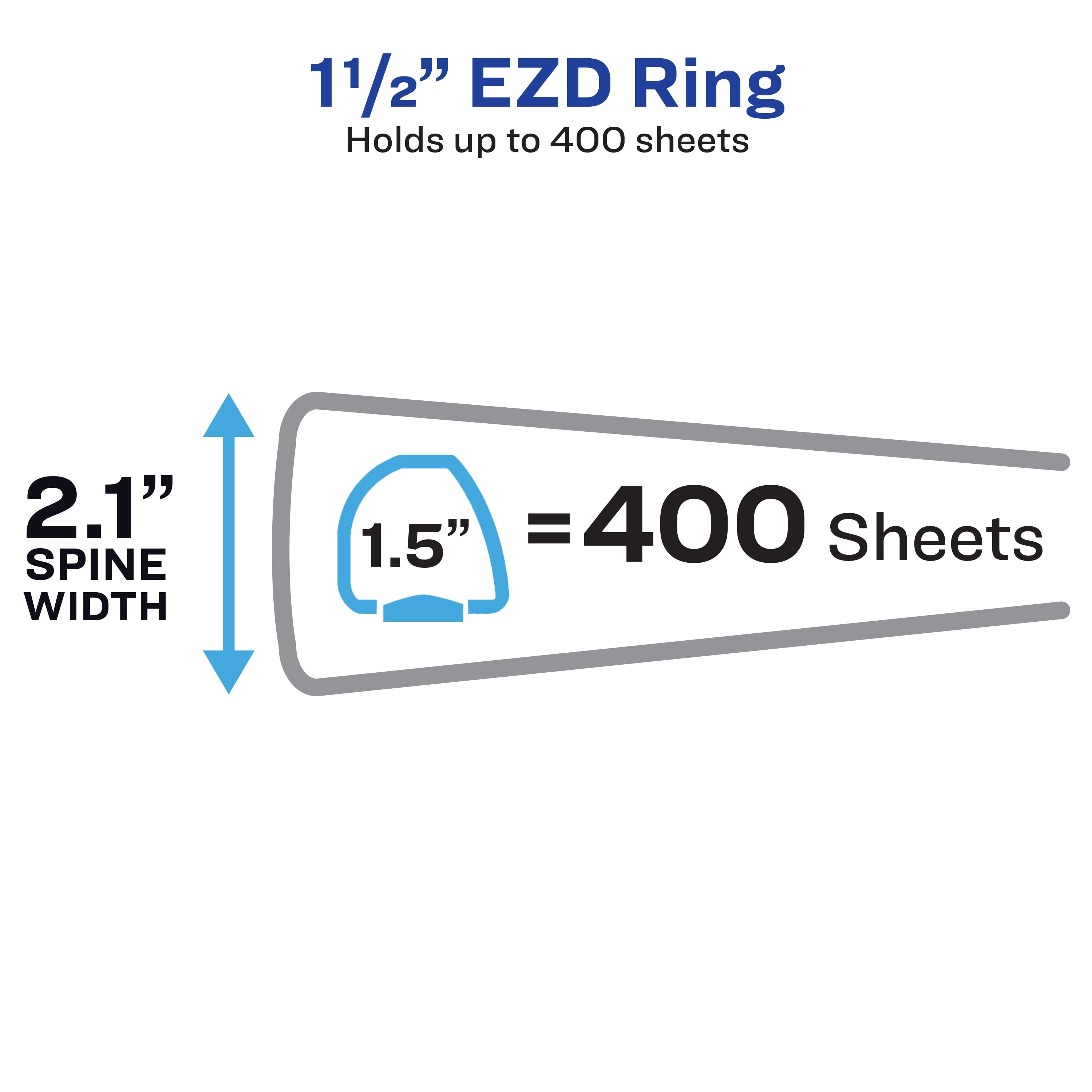 Avery Heavy-Duty View 3 Ring Binder, 1.5" One Touch EZD Rings, 1 White Binder (79195) - 12 Pack