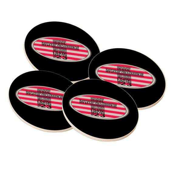 KuzmarK Sandstone Drink Coaster (set of 4) - American Flag Lords Prayer