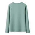 thumbnail image 4 of WTXUE Women's Thermal Base Layer Casual Long Sleeve T-Shirts Round Neck Tunic Tops Basic Tees Shirts Loose Fit Pullover Thermal Shirts Winter Warm Fleece Lined Tops Light Green Xl, 4 of 8