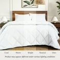 thumbnail image 5 of Ivy Union 7 Piece Diamond Stitched Comforter and Sheet Set - Comfy, Breathable, All Season - Full, White, 5 of 9