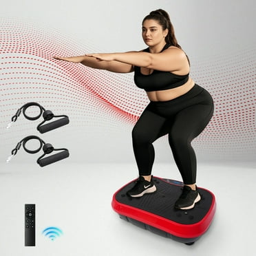 CATGOOD Vibration Plate Exercise Machine, Whole Body Workout Platform with Remote Control for Home Fitness, Weight Loss & Muscle Toning, Vibrating Stand Shake Board, Red
