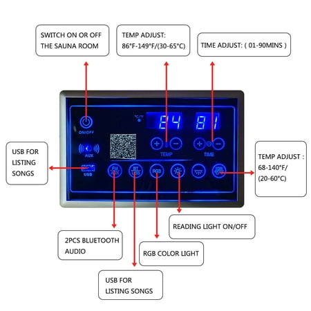 KUNSANA Single Graphene Far Infrared Sauna Room, 1 Person Indoor Sauna, Equipped with 1260W, 110V Bluetooth Audio 1