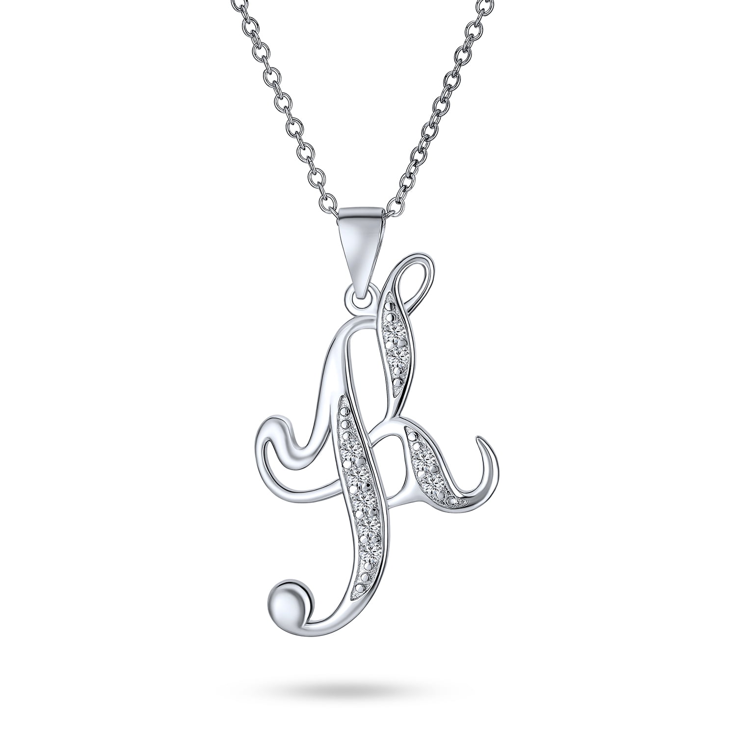 BEAUTIFUL ALPHABET INITIAL LETTER CHARM 925 STERLING SILVER PEDANT LETTER K 