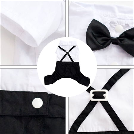 Baluue Gentleman Dog Clothes Wedding Formal Suit White Cotton 1Set