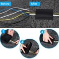thumbnail image 4 of Zshan Cable Grip, Floor Cable Cover, Cable Protector, Cable Management Only for Commercial Office Carpets (Black, 2 Pieces), 4 of 7