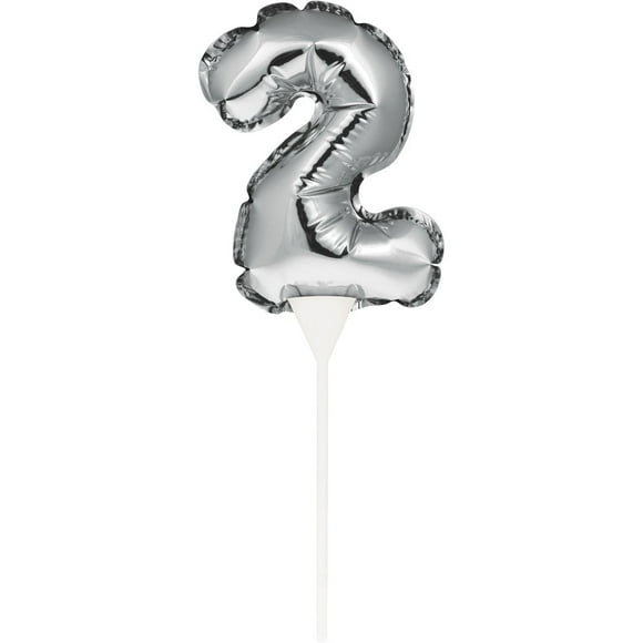 Silver 9" Number 2 Cake Topper