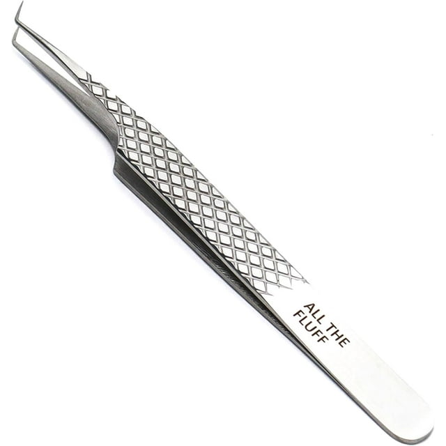 LLBA Lash Tweezer Professional Volume False Lash Application Tool | Multi Shapes & Purposes Tweezers | Non-Slip Grip Tweezers for Volume, Isolation & Classic Lashes (Silver, All The Fluff Volume)