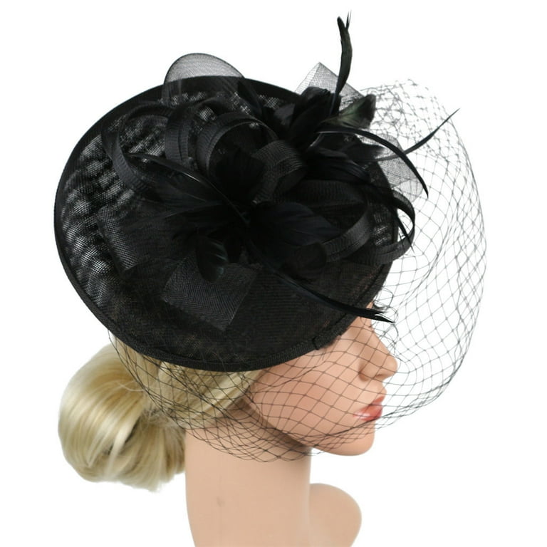 MESSUEN Girls Tea Party Hat Tea Party Hats for Women Ladies Church Hats Tea  Hats for Women Womens Dress Hats Fascinators Hat Headbands for Women Black  One Size - Walmart.com