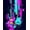 Purple Teal Magenta, Pattern 2, variant on ODIKA 2'x3' Washable Accent Rug Pet Friendly, Bedside Mat Guitar Music Notes Vintage Rock Distressed Grunge Hip Border for Bedroom, Nursery, RV