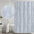 thumbnail image 5 of Light Blue Botanical Shower Curtain, Waterproof Shower Curtains for Bathroom, Pastoral Elegant Spring Floral Washable Fabric Bathtub Curtain Set Bath Decor with 12 Hooks Long 72"x84", 5 of 8