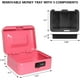 thumbnail image 5 of Caja de efectivo con candado de combinación, Caja de efectivo de metal con bandeja para dinero, 7.87"x 6.30"x 3.54", Rosa pequeña, 5 of 5
