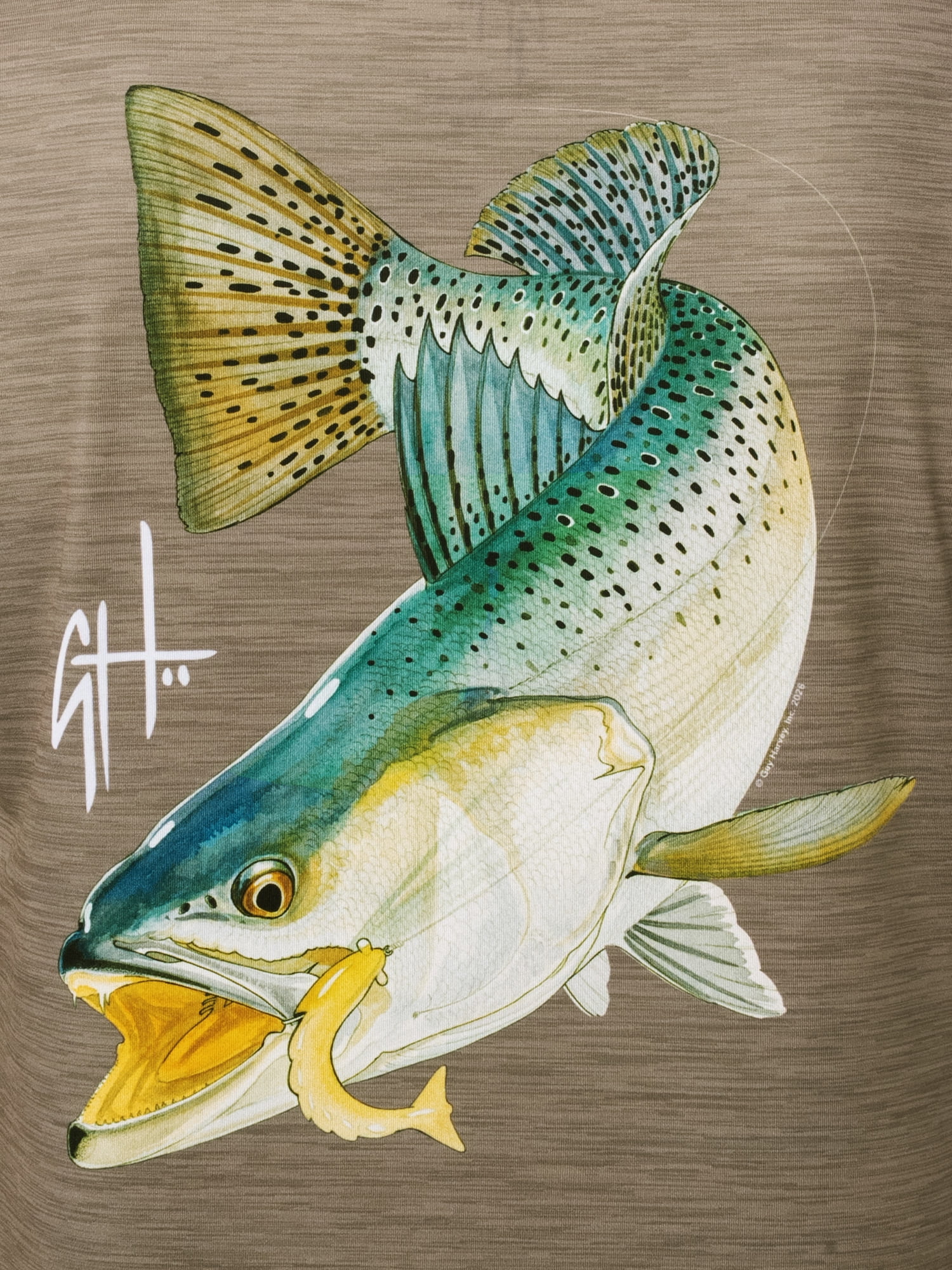 GH BY GUY HARVEY Men's Long Sleeve Sun Protection Speckled Trout Hoodie