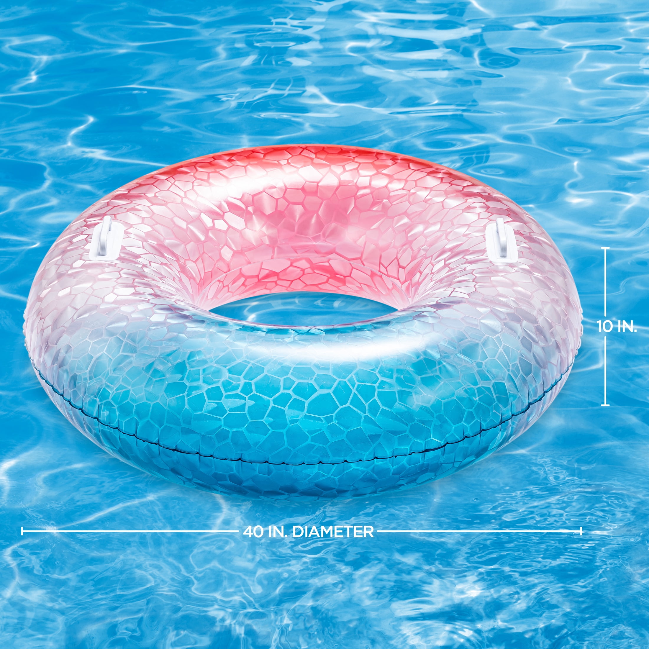 Bluescape Patriotic Gem Sparkle Inflatable Tube Pool Float, Age 9+, Red, White and Blue