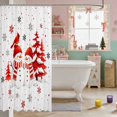 thumbnail image 3 of Erosebridal Snowman Waterproof Shower Curtain 72Wx84L Snow Bathroom Waterproof Shower Curtain, Gray Red, 3 of 5