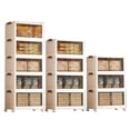 thumbnail image 7 of Tzou 4-tier Collapsible Stackable Storage Bins with Lockable Wheels & Lids, 55cm Wide Clear Plastic Organizer Drawers, Dustproof, Tool-Free Assembly for Closet, Bedroom, Office, 7 of 7