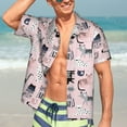 thumbnail image 3 of Wukai Cat Men's Hawaiian Shirt Short Sleeve Casual Button Down Summer Beach Aloha Shirt Tropical Print Holiday Party, 3 of 8
