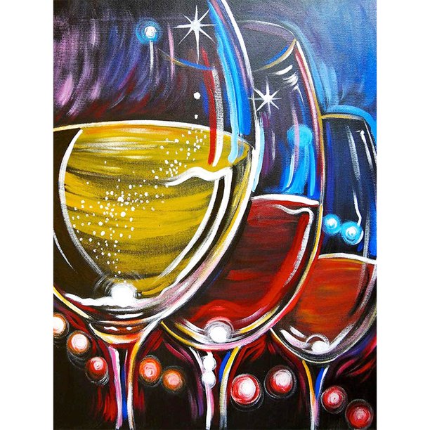 Taladro diamante pintura (DE0949) 5D DIY completo vino bordado mosaico artesanía Kit decoración 45x60cm Hugtrwg Para estrenar