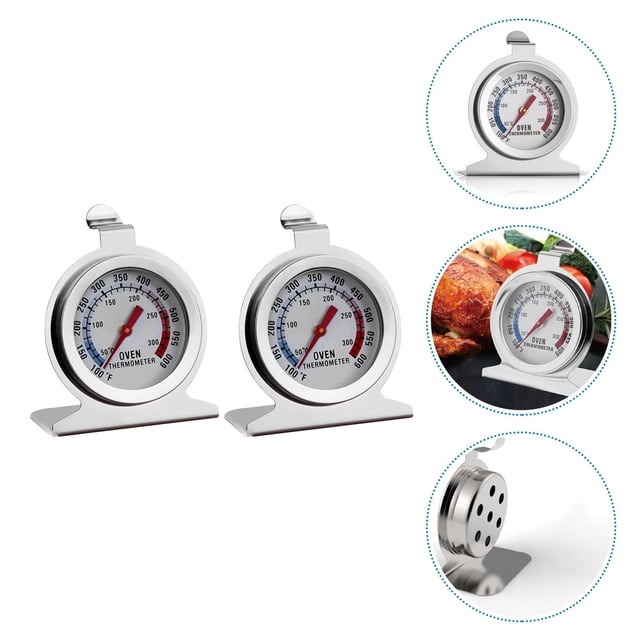 HONMEET 2Pcs Multi Color Stainless Steel Oven Thermometers for Precise Cooking and Bbq Measurement