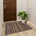 thumbnail image 4 of Ottomanson Non-Slip Area Rug for Living Room 3'3" x 5' Durable Low Profile Carpet, Multi Stripes, 4 of 8