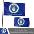 thumbnail image 2 of DANF Military Flag for US Air Force USAF Double Sided 3 Ply 3x5 Outdoor Banner, Heavy Duty Double Stitched Vivid Color Decoration with Brass Grommets, 2 of 6