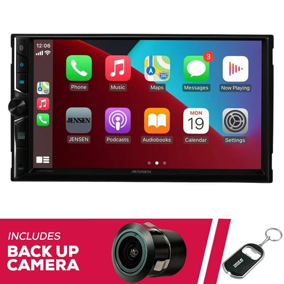 New Jensen CAR723W 7" Double-DIN Digital Multimedia w/ Backup Bullet Camera