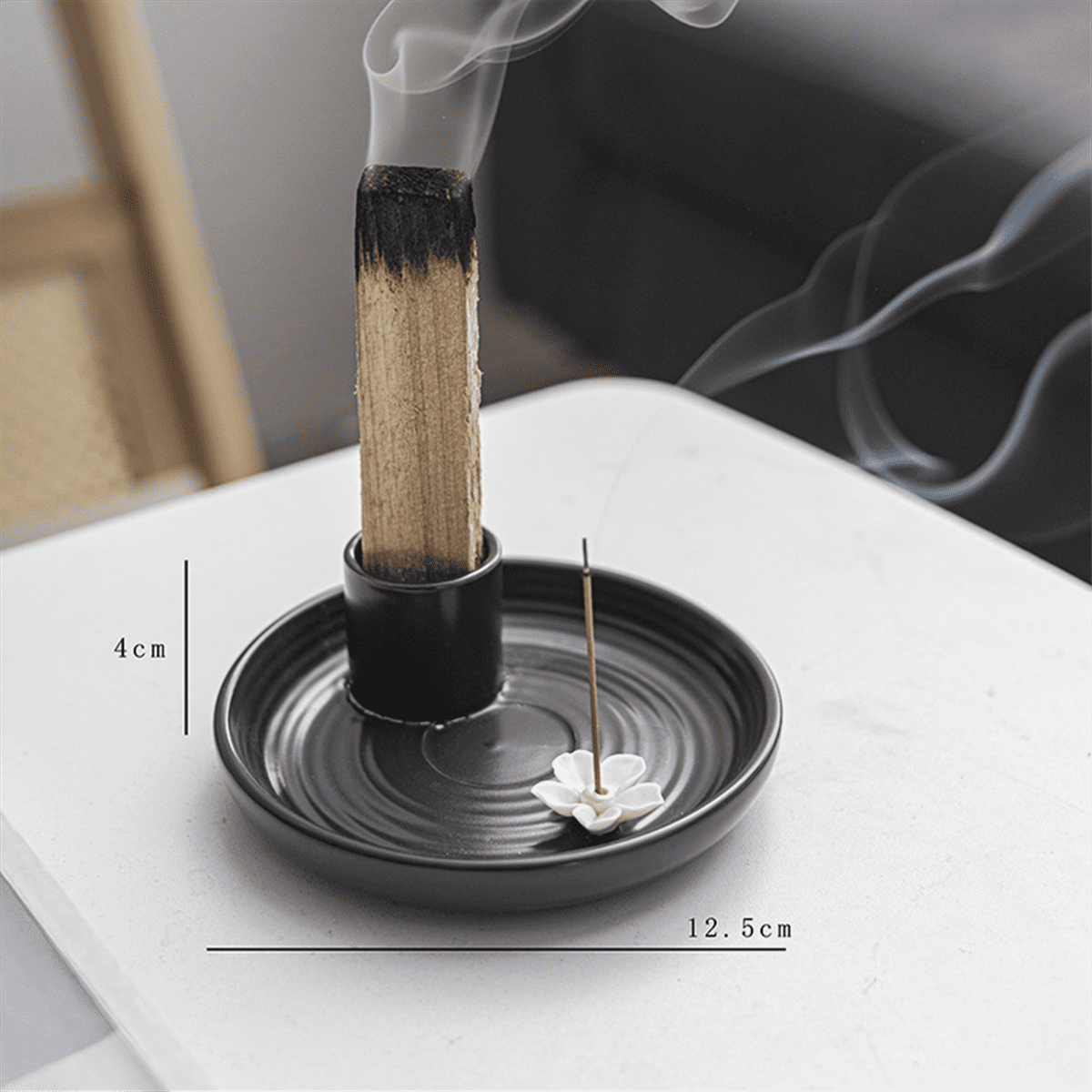 White Icense Holder,Ceramic Incense Holder,Scent Wood Stand