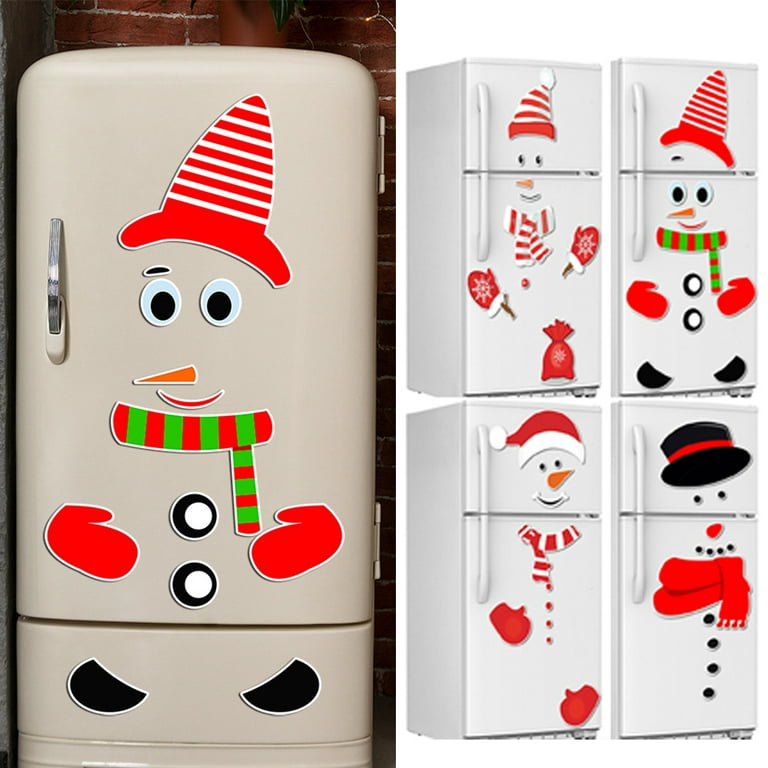 Travelwant Snowman Refrigerator Magnets , Cute Funny Fridge Magnet  Refrigerator Stickers Holiday Christmas Decorations for Fridge, Metal Door,  Garage, Office Cabinets 