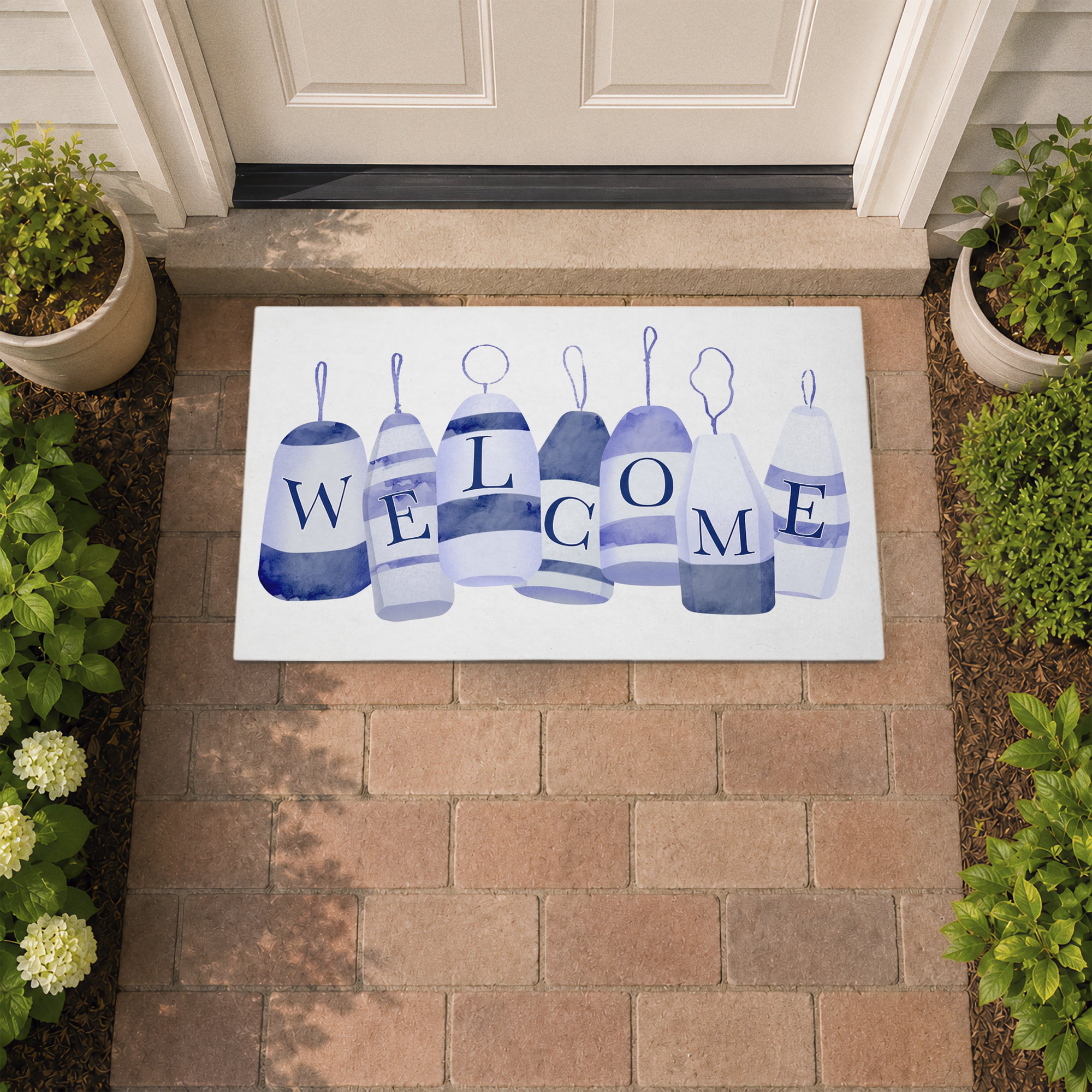 Stupell Industries Welcome Beach Buoys Printed Outdoor Door Floor Mat, design by Ziwei Li