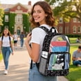 thumbnail image 3 of COEQINE Clear Backpack Heavy Duty for Women Girls, See Through School Backpack for Sport, 17 Inch Large Bookbag Daypack for High School & College, Reading Cat Black, 3 of 7