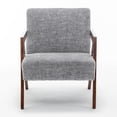 thumbnail image 5 of Leumius Mid Century Modern Accent Chair,Upholstered Reading Armchair with Solid Wood Frame,Accent Chair for Living Room Bedroom Apartment, Easy Assembly,Light Gray, 5 of 9